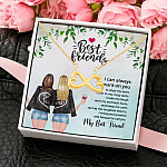 Best Friends I Can Always Count on You to Wipe My Tears - Gift for BFF Bestie Soul Sister Infinity Heart Pendant Necklace
