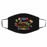 Autism Seeing The World Differently Washable Reusable Custom Printed Cloth Face Mask Cover, Black, Cloth Face Cover – Medium/Large Autism Seeing The World Differently Washable Reusable Custom Printed Cloth Face Mask Cover, Black, Cloth Face Cover – Medium/Large