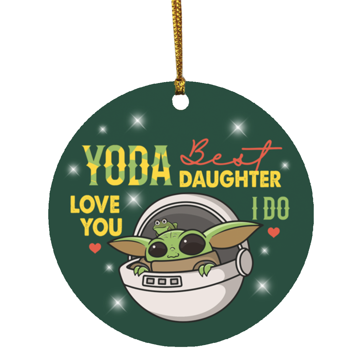 Youda Best Daughter Ever Love You I Do Decorative Christmas Ornament - Holiday Flat Circle Ornament, White, Circle Ornament