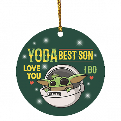 Youda Best Son Ever Love You I Do Decorative Christmas Ornament - Holiday Flat Circle Ornament, White, Circle Ornament