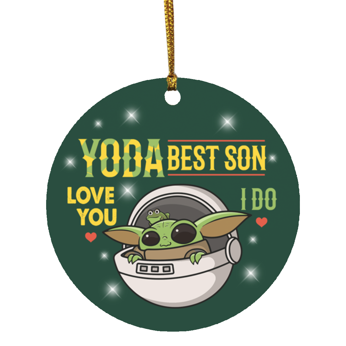 Youda Best Son Ever Love You I Do Decorative Christmas Ornament - Holiday Flat Circle Ornament, White, Circle Ornament