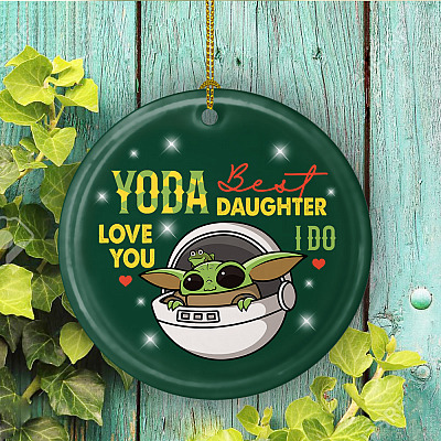 Alternative view of Youda Best Daughter Ever Love You I Do Decorative Christmas Ornament - Holiday Flat Circle Ornament