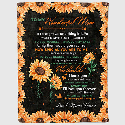 Alternative view of Personalized To My Wonderful Mom Thank You Every Life Moment Worthwhile Premium Sherpa Blanket Woven Blanket