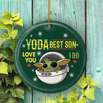 Alternative view of Youda Best Son Ever Love You I Do Decorative Christmas Ornament - Holiday Flat Circle Ornament