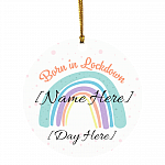 Personalized Born In Lockdown 2020 Rainbow Christmas Ornament Keepsake - Holiday Flat Circle Ornament, White, Circle Ornament Personalized Born In Lockdown 2020 Rainbow Christmas Ornament Keepsake - Holiday Flat Circle Ornament, White, Circle Ornament