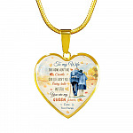 To My Wife From Husband Our Home Ain't No Castle Our Life Ain't No Fairy Tale Heart Pendant Necklace - Heart Luxury Necklace (Gold Plated)