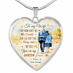 To My Wife From Husband Our Home Ain't No Castle Our Life Ain't No Fairy Tale Heart Pendant Necklace - Heart Luxury Necklace (Silver)