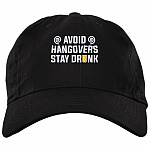 Avoid Hangovers Stay Drunk Hat Twill Cap - High-Profile Snapback Hat - Trucker Hat, Black, Brushed Twill Dad Cap
