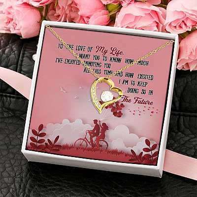 To The Love Of My Life Enjoy Annoying You And Excited Keep Doing Future Forever Love Pendant Necklace