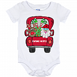 Personalized Red Truck Christmas Gift for Toddler Baby Onesie - Baby Infant Bodysuit, White, Baby Onesie - 12 Month