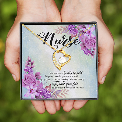 Heart Of Gold Thank You Gift For Nurse Forever Love Pendant Necklace