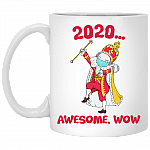 Funny Hamilton George King 2020 Awesome Wow Quarantine Christmas Ceramic Coffee Mug, White, 11 oz. White Mug