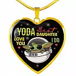 Youda Best Daughter Ever Love You I Do Heart Pendant Necklace Gifts To Daughter - Heart Luxury Necklace (Gold Plated)