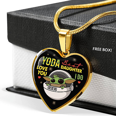 Youda Best Daughter Ever Love You I Do Heart Pendant Necklace Gifts To Daughter - Heart Luxury Necklace (Gold Plated)