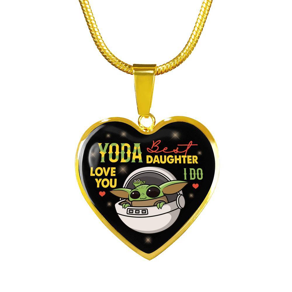 Youda Best Daughter Ever Love You I Do Heart Pendant Necklace Gifts To Daughter - Heart Luxury Necklace (Gold Plated)
