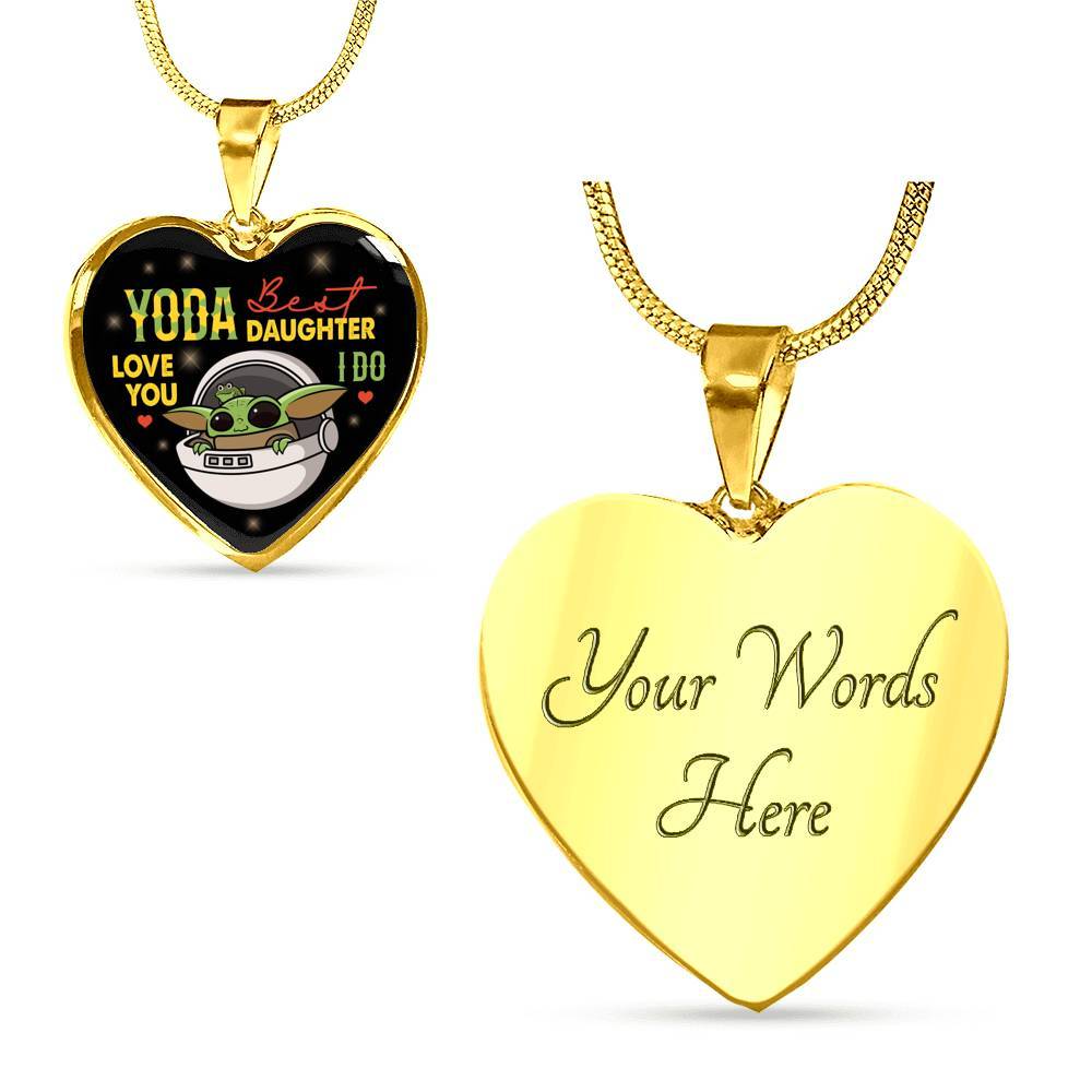 Youda Best Daughter Ever Love You I Do Heart Pendant Necklace Gifts To Daughter - Heart Luxury Necklace (Gold Plated)
