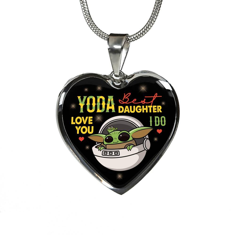 Youda Best Daughter Ever Love You I Do Heart Pendant Necklace Gifts To Daughter - Heart Luxury Necklace (Silver)