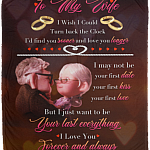 I Wish I Could Turn Back Time Romantic Gift for Wife Fleece Blanket - Sherpa Blanket – Woven Blanket, White, Cozy Plush Fleece Blanket - 50x60