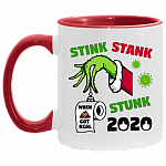 Stink Stank Stunk 2020 Shit Got Real - Quarantine Christmas Funny Accent Mug, White/Red, 11 oz. Accent Mug