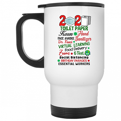 14 oz. White Travel Mug