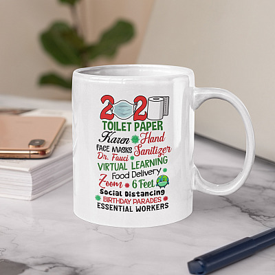 Alternative view of 2020 Pandemic Christmas Quarantine A Year To Remember Ceramic Mug - Xmas 2020 Coffee Mug