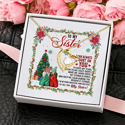 To My Sister I Can Count on You to Wipe My Tears Listen to My Rants - BFF Birthday Gift Forever Love Pendant Necklace