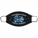 In November We Wear Blue Truck Diabetes Awareness Month Gifts Ribbon Washable Reusable Cloth Face Mask Cover, Black, Cloth Face Cover – Small/Medium In November We Wear Blue Truck Diabetes Awareness Month Gifts Ribbon Washable Reusable Cloth Face Mask Cover, Black, Cloth Face Cover – Small/Medium