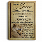 To My Son from Mom and Dad My Little Boy Wrapped Framed Canvas Prints - Unframed Poster - Home Decor Wall Art, White, 0.75'' Framed Canvas