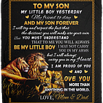 To My Son My Little Boy Yesterday My Friend Today My Son Forever Fleece Blanket - Premium Sherpa Blanket - Woven Blanket, White, Cozy Plush Fleece Blanket - 50x60