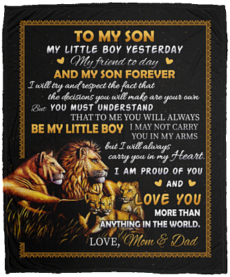To My Son My Little Boy Yesterday My Friend Today My Son Forever Fleece Blanket - Premium Sherpa Blanket - Woven Blanket, White, Cozy Plush Fleece Blanket - 50x60