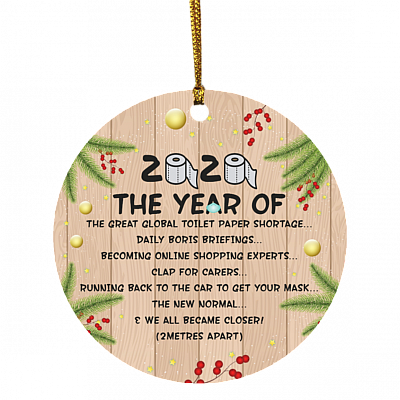 2020 The Year Of Qu, White, Circle Ornament