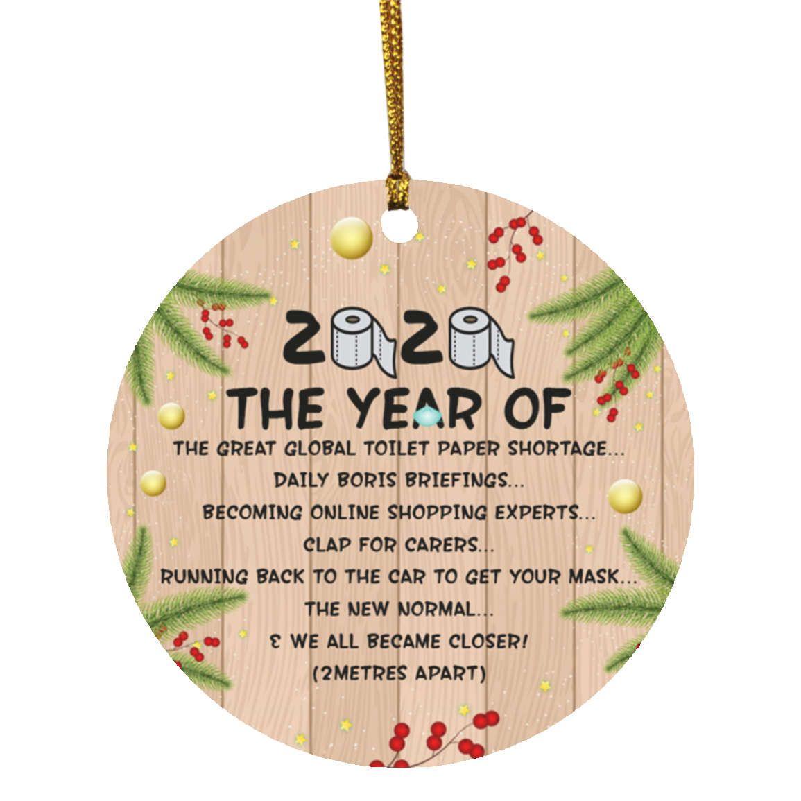2020 The Year Of Qu, White, Circle Ornament