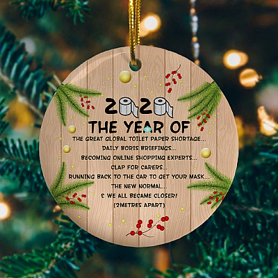 Alternative view of 2020 The Year To Remember To Forget Manifesto Ornament - Funny Quarantine Christmas 2020 Quotes Ornament