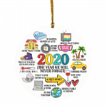 Pandemic Christmas 2020 The Year We Will Never Forget Memorial Circle Ornament - Quarantine Christmas Ornament, White, Circle Ornament