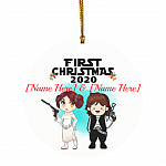 Personalized First Christmas 2020 - Decorative Christmas Ornament - Holiday Flat Circle Ornament, White, Circle Ornament Personalized First Christmas 2020 - Decorative Christmas Ornament - Holiday Flat Circle Ornament, White, Circle Ornament