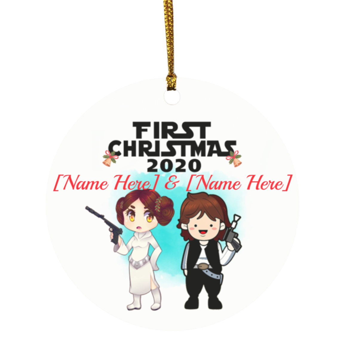 Personalized First Christmas 2020 - Decorative Christmas Ornament - Holiday Flat Circle Ornament, White, Circle Ornament Personalized First Christmas 2020 - Decorative Christmas Ornament - Holiday Flat Circle Ornament, White, Circle Ornament