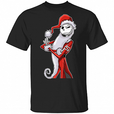Jack Skellinton Santa Nightmare Before Christmas T-Shirt, Black, Unisex T-Shirt