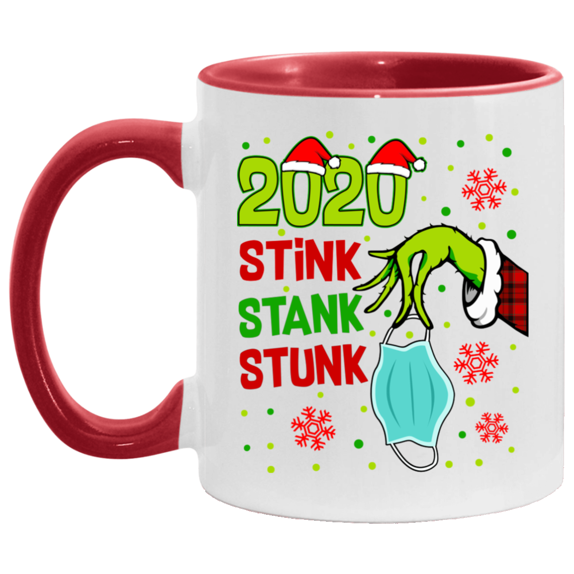 2020 Stink Stank Stunk Christmas Accent Mug - Coffee Mug, White/Red, 11 oz. Accent Mug