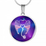 Nursing Stethoscope Wing Circle Pendant Necklace - Circle Luxury Necklace (Silver) Nursing Stethoscope Wing Circle Pendant Necklace - Circle Luxury Necklace (Silver)