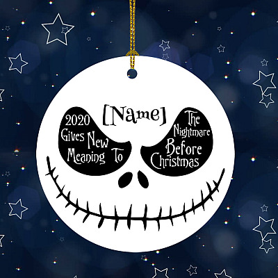 Alternative view of Personalized 2020 Jack Skellington Ornament - Holiday New Meaning Nightmare Christmas Gift