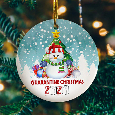 Merry Quarantined Christmas 2020 Cute Snowman Decorative Christmas Ornament Keepsake - Holiday Ornament