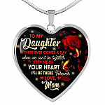 Mom To My Daughter If There Ever Comes A Day When We Can't Be Together Keep Me In Heart Pendant Necklace - Heart Luxury Necklace (Silver)