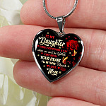 Mom To My Daughter If There Ever Comes A Day When We Can't Be Together Keep Me In Heart Pendant Necklace - Heart Luxury Necklace (Silver)