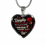 Dad To My Daughter If There Ever Comes A Day When We Can't Be Together Keep Me In Heart Pendant Necklace - Heart Luxury Necklace (Silver)