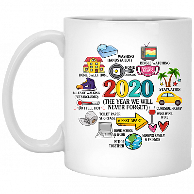 Pandemic Christmas 2020 The Year We Will Never Forget Memorial Ceramic Mug - Quarantine Christmas Coffee Mug, White, 11 oz. White Mug