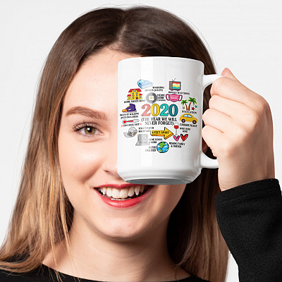 Alternative view of Pandemic Christmas 2020 The Year We Will Never Forget Memorial Ceramic Mug - Quarantine Christmas Coffee Mug