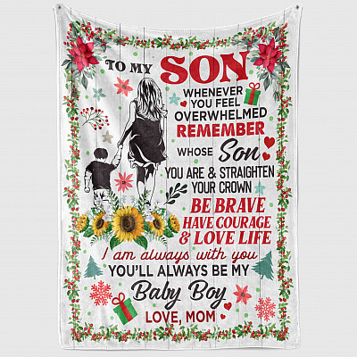 Alternative view of From Mom To My Son Whenever You Feel Overwhelmed Christmas Fleece Blanket - Premium Mink Sherpa Blanket