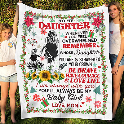 Alternative view of From Mom To My Daughter Whenever You Feel Overwhelmed Christmas Fleece Blanket - Premium Mink Sherpa Blanket