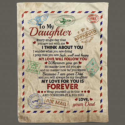 Alternative view of To Daughter Every Single Day That You Are Not with Me I Think About You Letter Fleece Blanket - Premium Sherpa Blanket