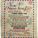 Personalized To Daughter Every Single Day That You Are Not with Me I Think About You Letter Premium Sherpa Blanket, White, Cozy Plush Fleece Blanket - 50x60